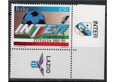 ITALIA 1989 Inter campione con appendice Inter MNH**
