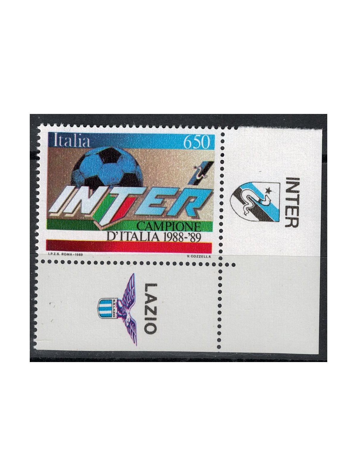 ITALIA 1989 Inter campione con appendice Inter MNH**