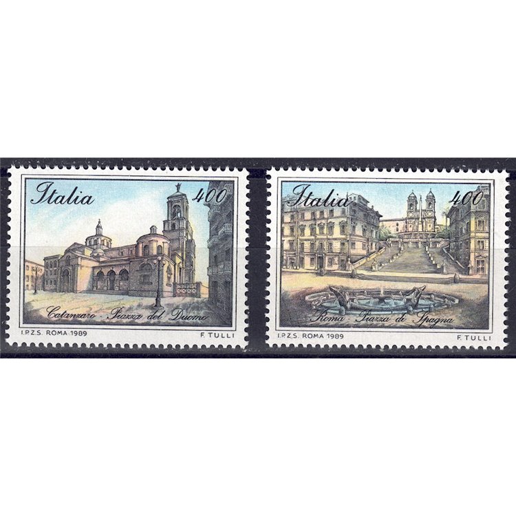 ITALIA 1989 Piazze d'Italia 2v MNH**