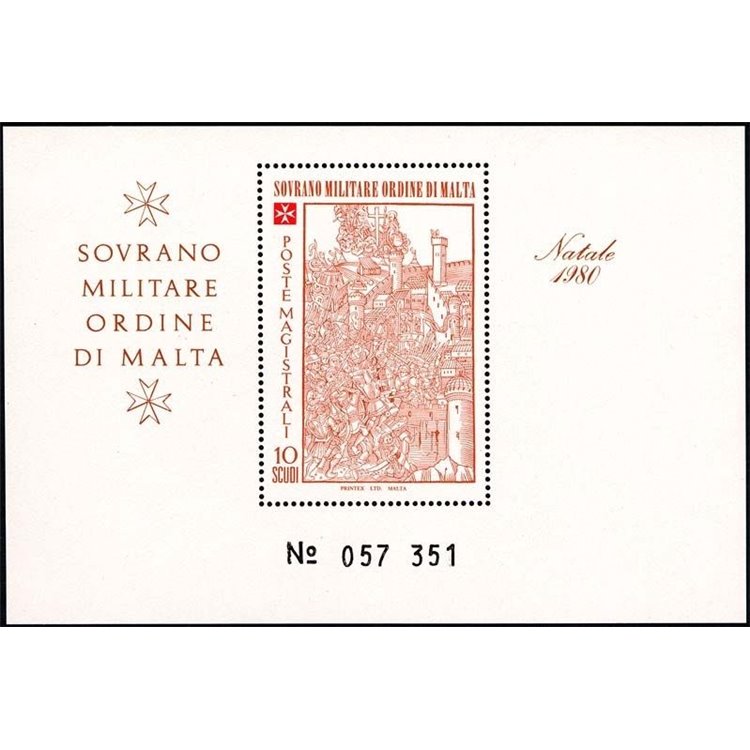 SMOM 1980 Christmas s/s MNH**