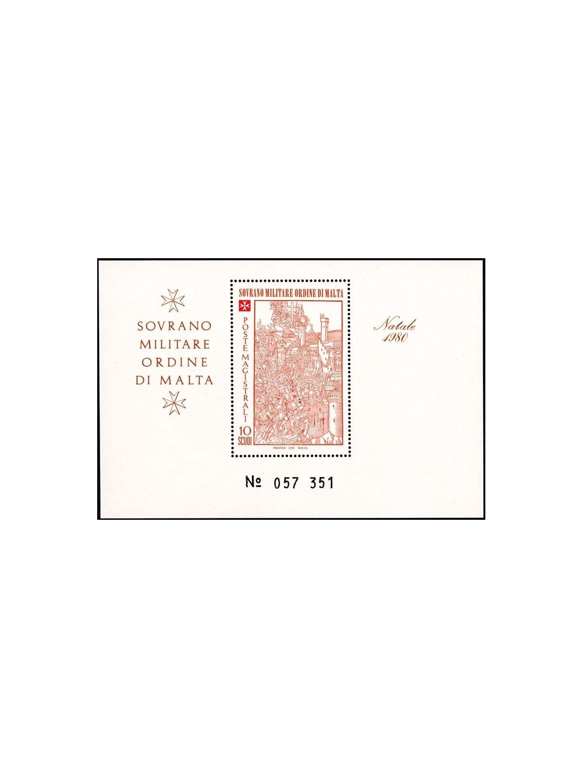 SMOM 1980 Natale BF MNH**