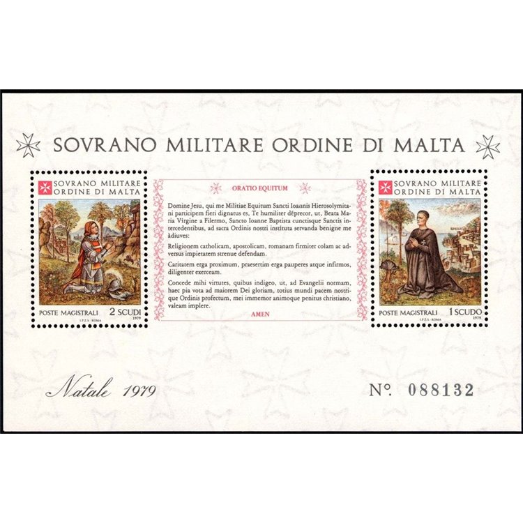 SMOM 1979 Christmas s/s MNH**