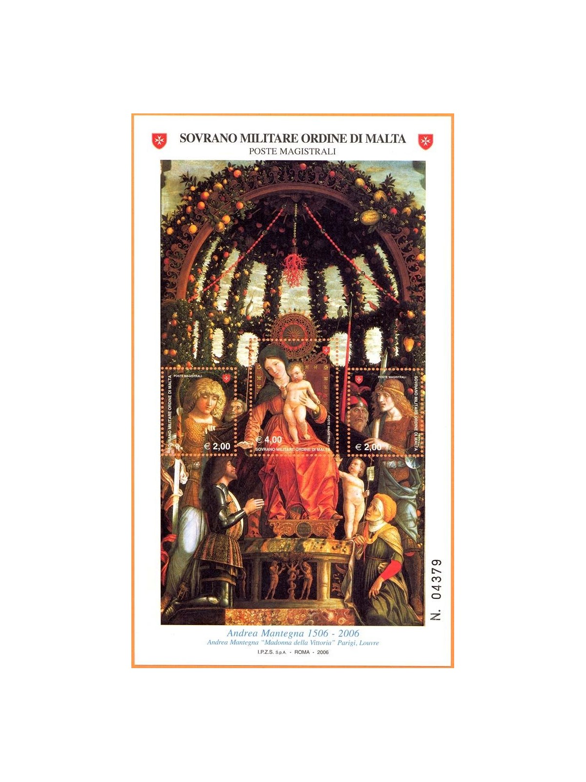 SMOM 2006 Andrea Mantegna s/s MNH**