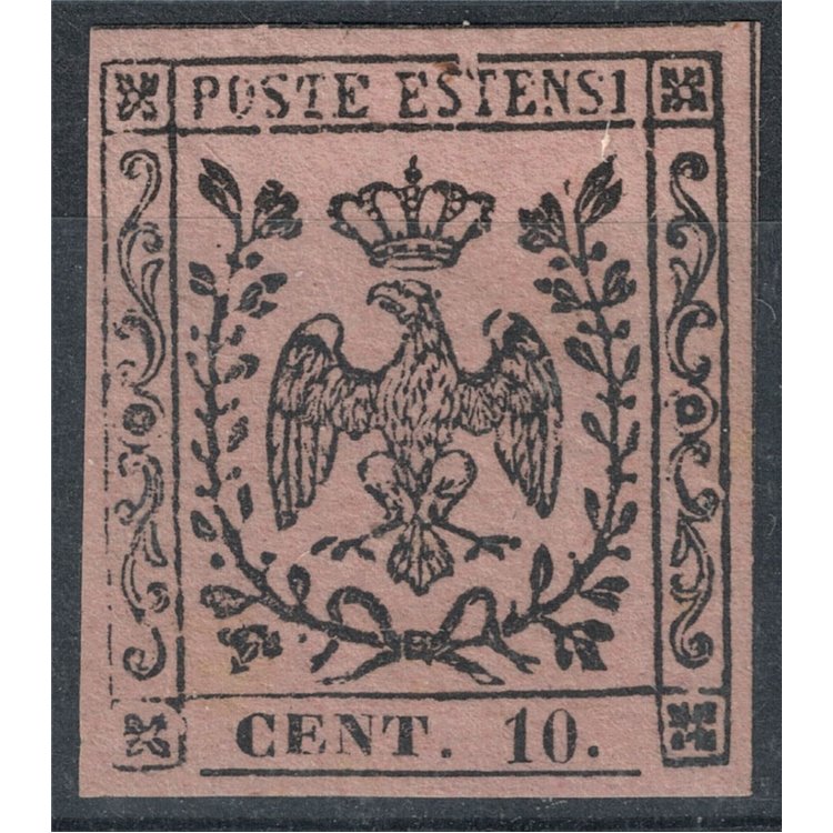 DUCATO DI MODENA 1857 10c rosa con punto MH* ©