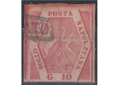 KINGDOM OF NAPLES 1858 10 grana carmine pink II plate us ©