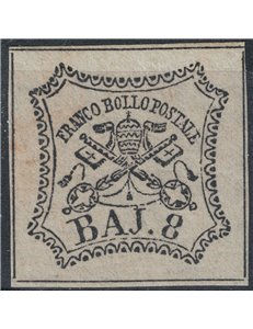 STATO PONTIFICIO 1852-64 Stemma (8 bajocchi bianco) MH* ©