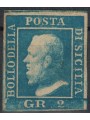 REGNO DI SICILIA 1859 2 grana azzurro chiaro MH* ©