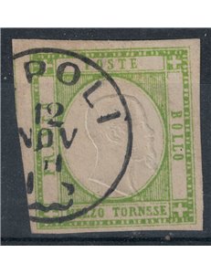 NAPLES PROVINCES 1861 ½ tornese green light yellow us ©