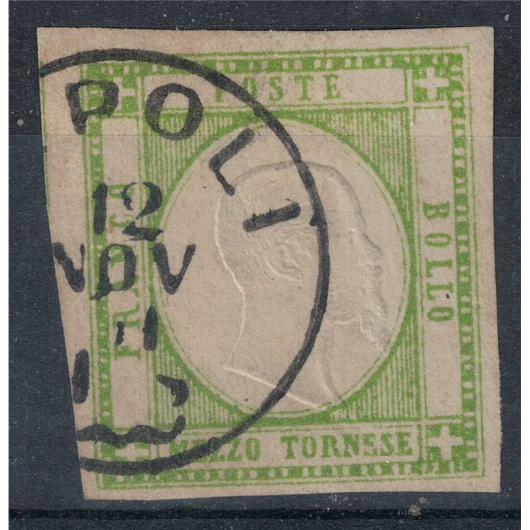 NAPLES PROVINCES 1861 ½ tornese green light yellow us ©