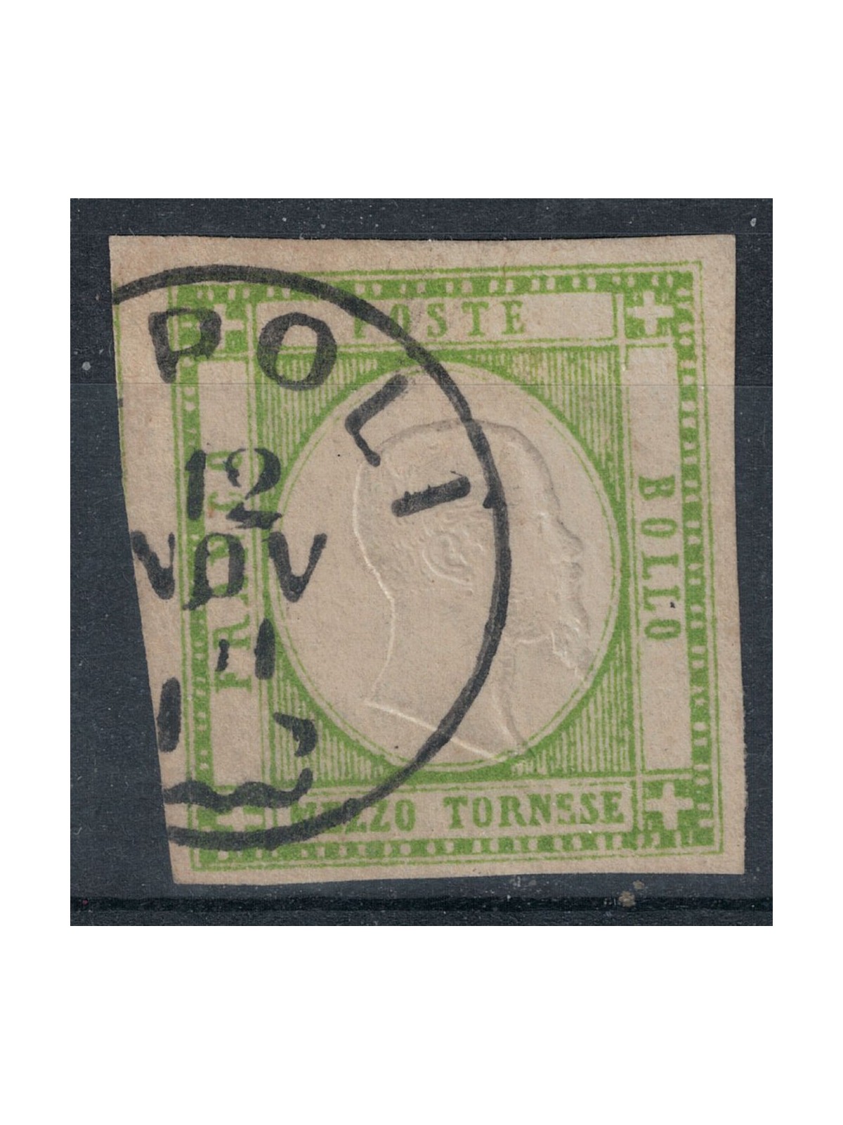 NAPLES PROVINCES 1861 ½ tornese green light yellow us ©