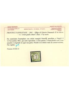 PROVINCE NAPOLETANE 1861 ½ tornese verde giallo chiaro us ©