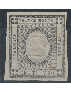 REGNO DI SARDEGNA 1861 Varietà 1c francobolli per stampati MNH** ©
