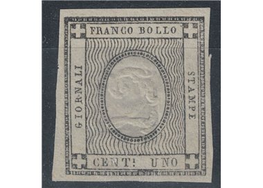 REGNO DI SARDEGNA 1861 Varietà 1c francobolli per stampati MNH** ©