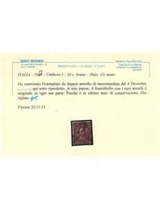 ITALIA REGNO 1879 Umberto I 30c bruno us ©