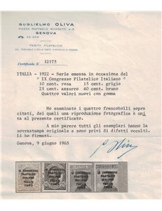 ITALIA REGNO 1922 Congresso filatelico italiano 4v MNH** ©