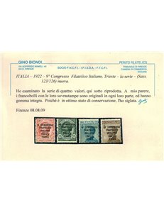 ITALIA REGNO 1922 Congresso filatelico italiano 4v MNH** ©