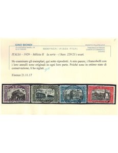 ITALIA REGNO 1928 Milizia II 4v us ©