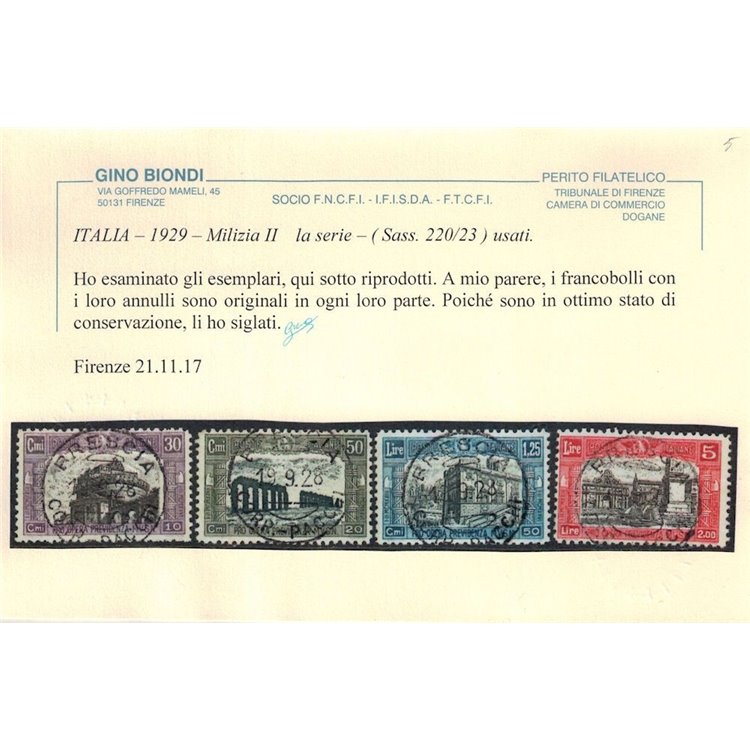 ITALIA REGNO 1928 Milizia II 4v us ©