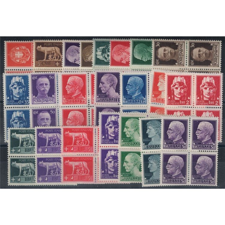 ITALIA REGNO 1929-42 Serie Imperiale in quartina 22v MNH** ©