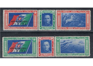 ITALY KINGDOM 1933 North Atlantic Cruise DINI 2 triptychs MNH**