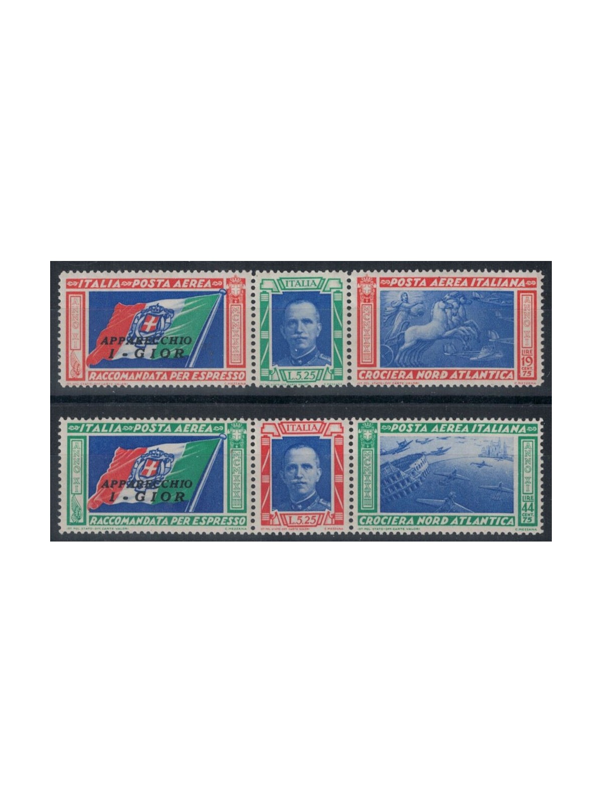 ITALY KINGDOM 1933 North Atlantic Cruise 2 DAYS MNH**