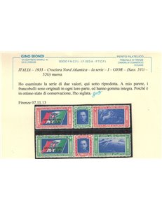 ITALIA REGNO 1933 Crociera Nord Atlantica GIOR 2 trittici MNH**