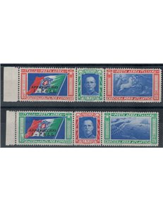 ITALY KINGDOM 1933 North Atlantic Cruise PELL 2 triptychs MNH**