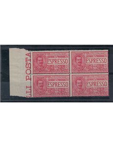 ITALIA REGNO 1903 Espresso (in quartina) MNH** ©
