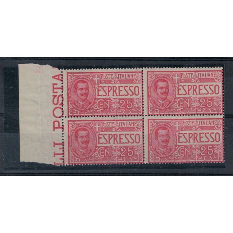 ITALY KINGDOM 1903 Express (in block of four) MNH** ©