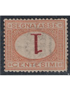 ITALIA REGNO 1870 Varietà Segnatasse 1c (cifra capovolta) MH* ©