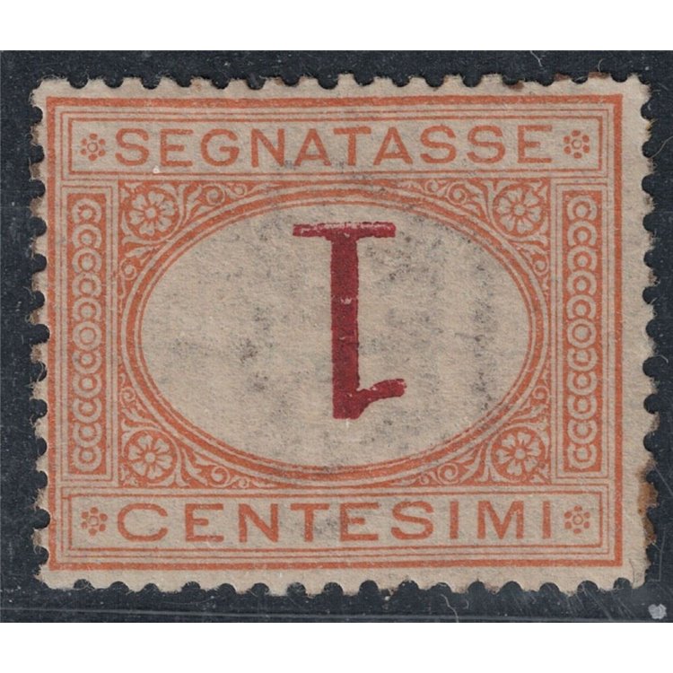 ITALY KINGDOM 1870 Variety Postage Due 1c (upside down figure) MH* ©