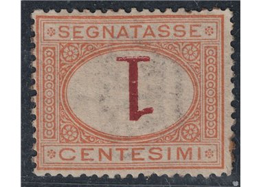 ITALY KINGDOM 1870 Variety Postage Due 1c (upside down figure) MH* ©