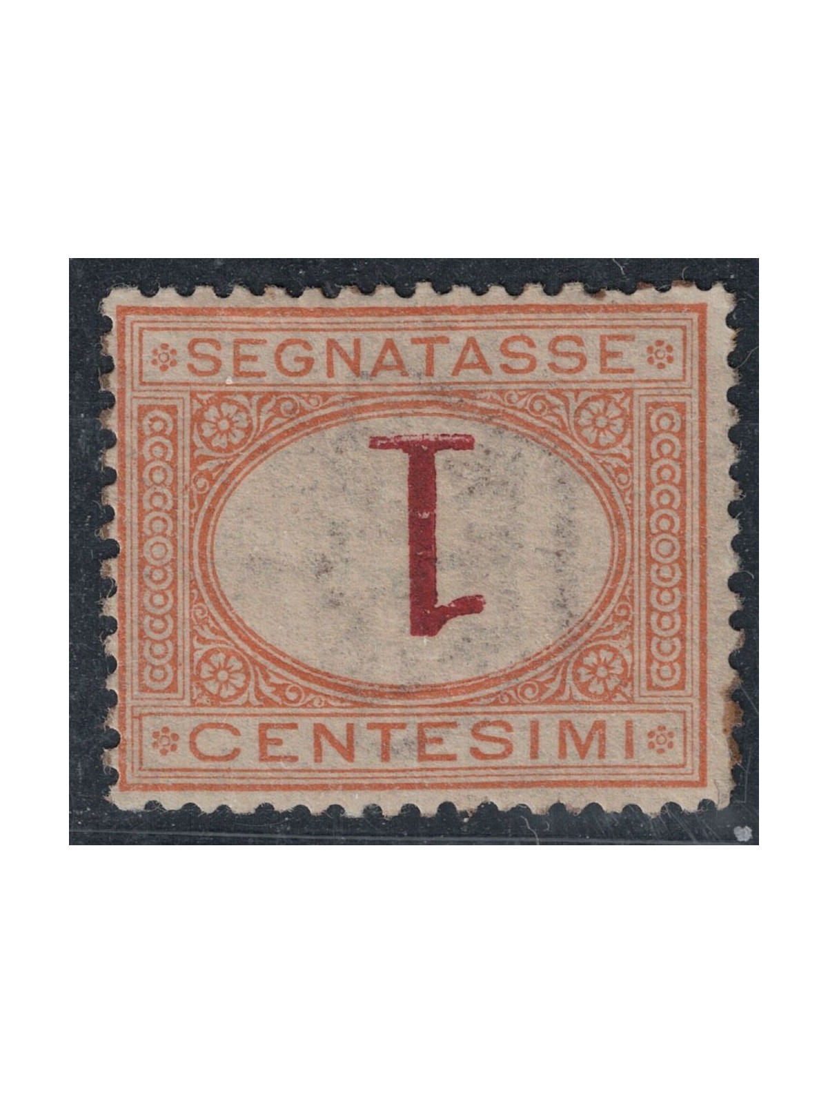 ITALY KINGDOM 1870 Variety Postage Due 1c (upside down figure) MH* ©