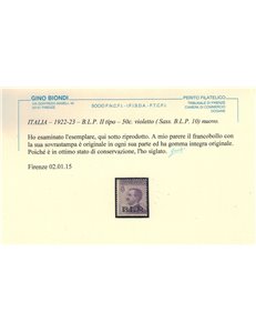 ITALIA REGNO 1922-23 BLP 50c violetto MNH** ©