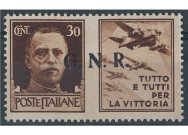 ITALY RSI 1944 Variety war propaganda GNR 30 c. brown MNH**