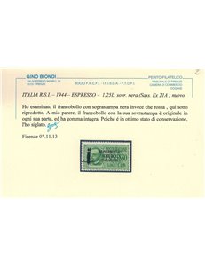 ITALIA RSI 1944 Varietà Espresso ₤ 1,25 verde MNH**
