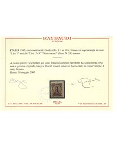 GUIDIZZOLO 1945 Recapito autorizzato (saggio) MNH** ©