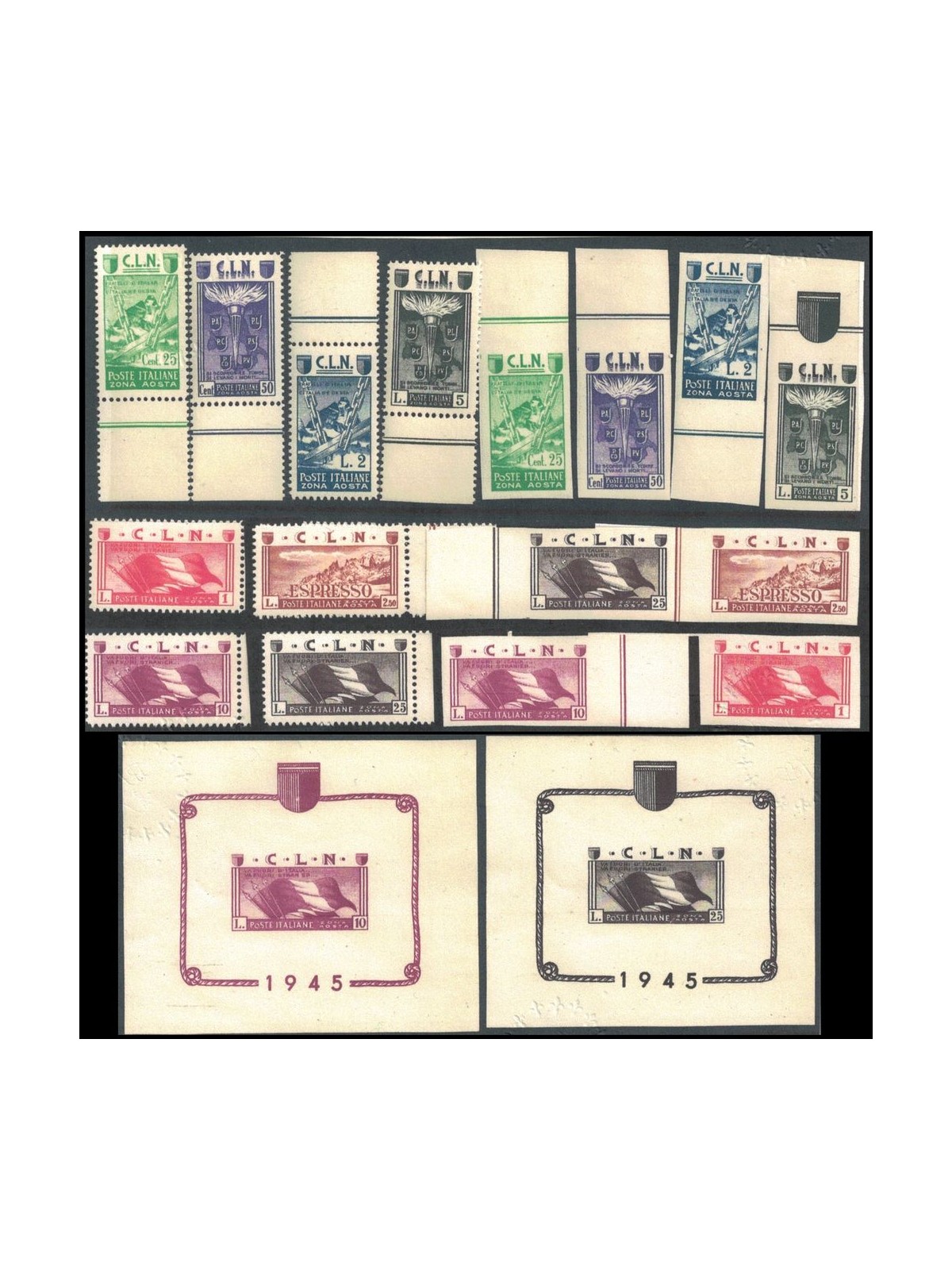 AOSTA 1944 Various subjects 16v + 2 s/s MNH** ©