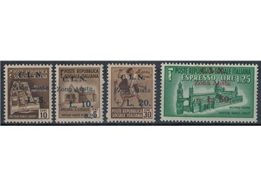 AOSTA 1944 Destroyed monuments overprint on 3 lines 4v MNH** ©