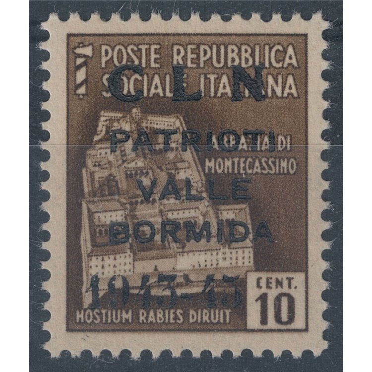 VALLE BORMIDA 1945 10c brown not issued MNH** ©