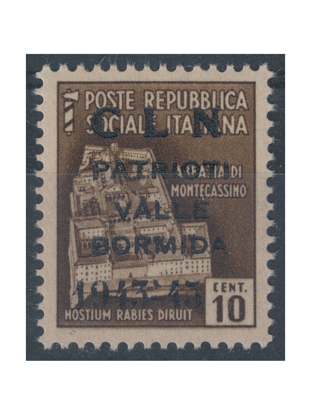 VALLE BORMIDA 1945 10c brown not issued MNH** ©