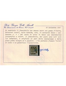 VALLE BORMIDA 1945 10c bruno non emesso MNH** ©