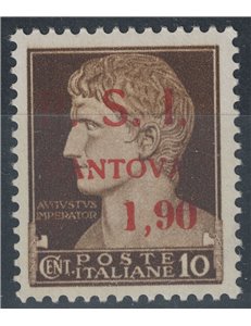 MANTOVA 1945 10c + 1,90 bruno non emesso MNH** ©