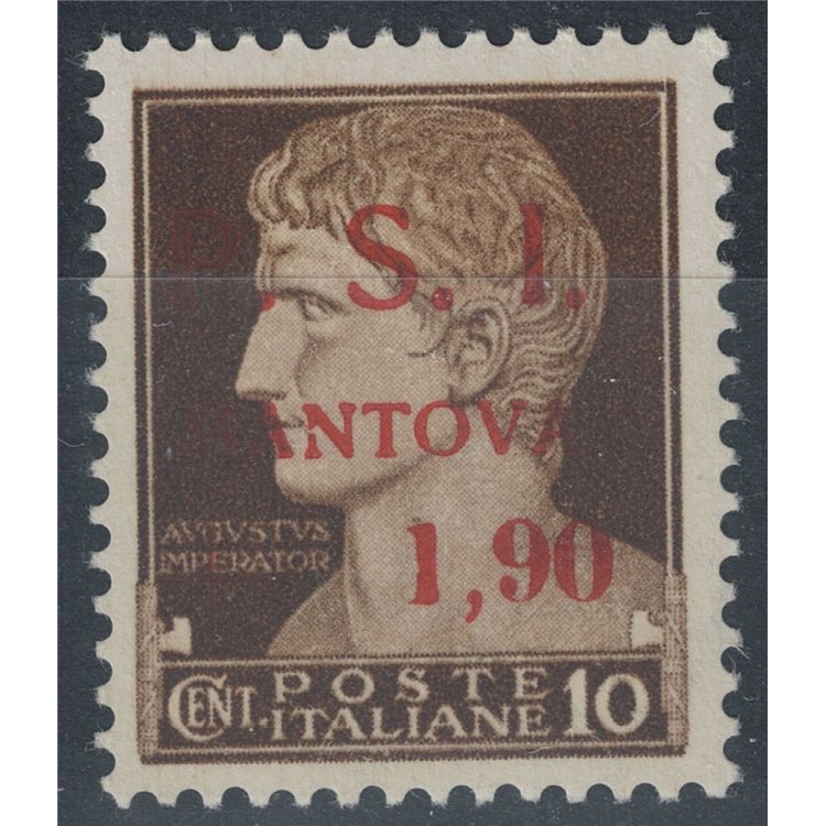 MANTUA 1945 10c + 1.90 brown not issued MNH** ©