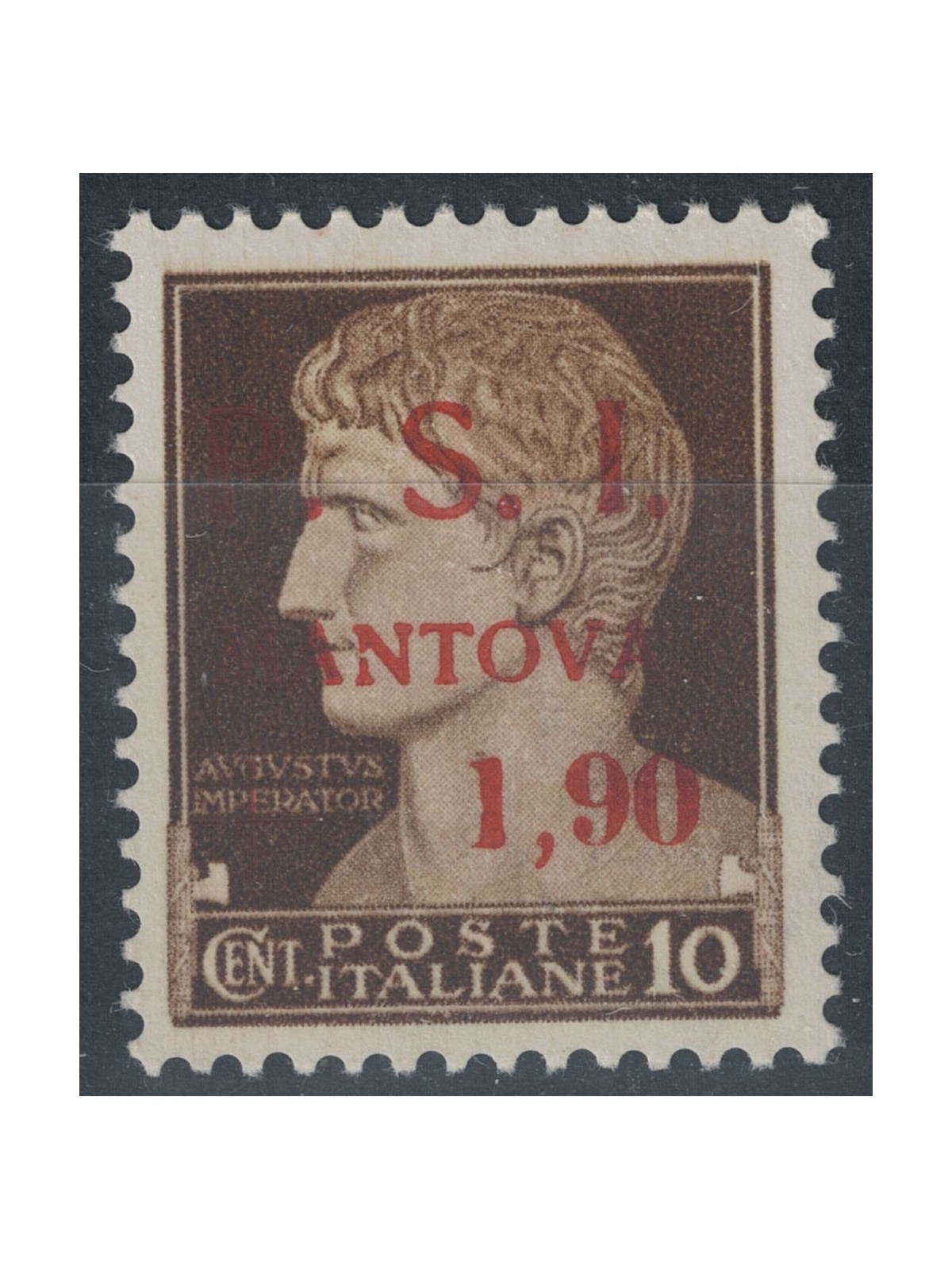 MANTUA 1945 10c + 1.90 brown not issued MNH** ©