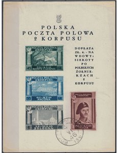CORPO POLACCO 1946 Vittorie polacche in Italia (carta bianca) BF MNG ©
