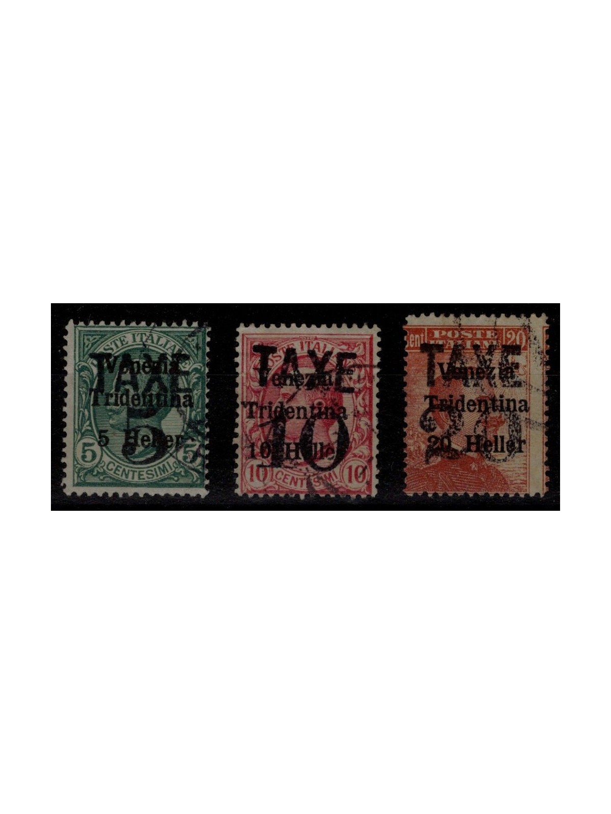 TRENTINO (BZ3) 1918-19 Venezia Tridentina (TAXE e cifre orizz.) 3v us ©