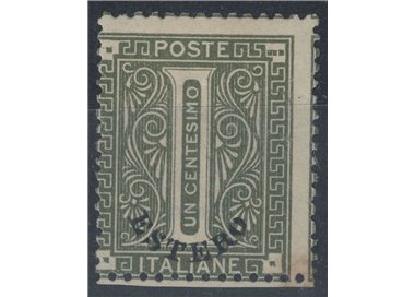 UFF. POSTALI EMISSIONI GENERALI 1874 Varietà 1c oliva con 3 punti MH* ©