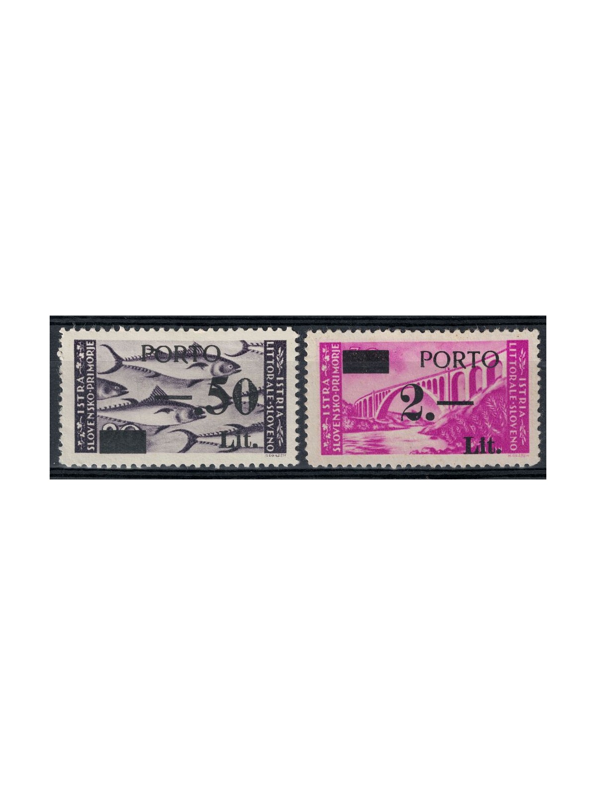 ISTRIA - LITORALE SLOVENO 1946 Segnatasse caratteri diversi 2v MNH**