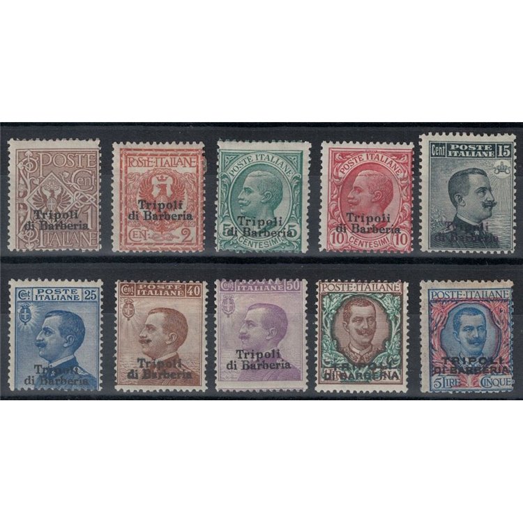 LEVANTE (TRIPOLI DI BARBERIA) 1909 Ordinary series 10v MH*